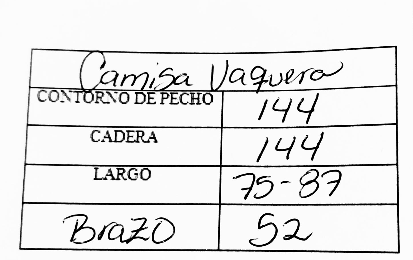 Camisa Vaquera M.L