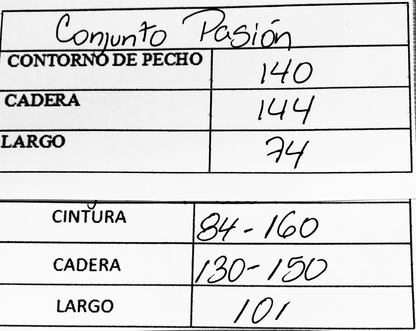 Conjunto Pasion