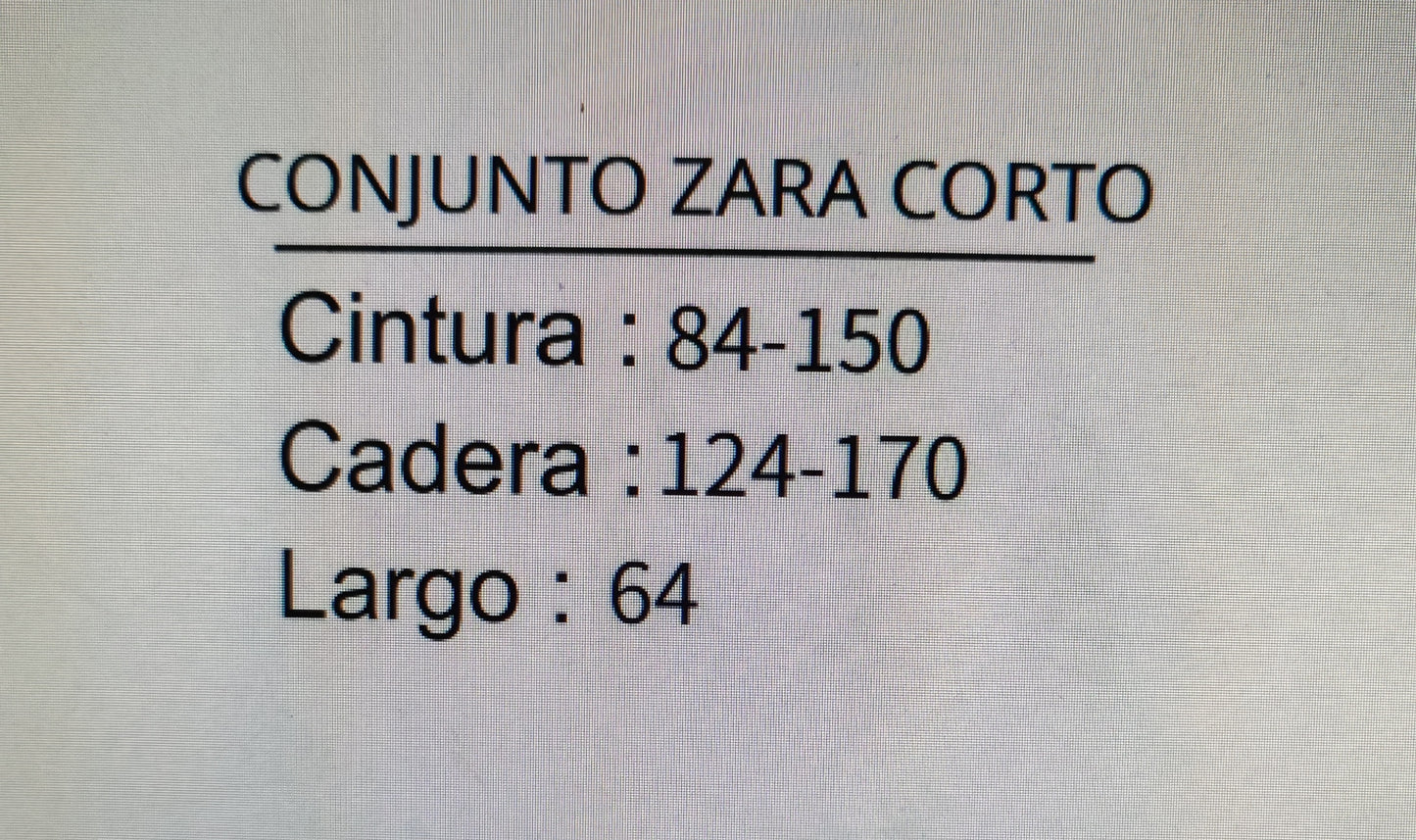 Conjunto Zara Corto