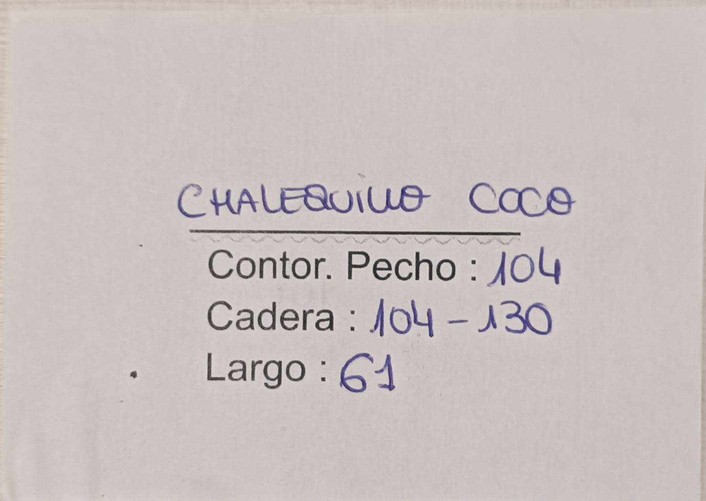 Chalequillo Coco
