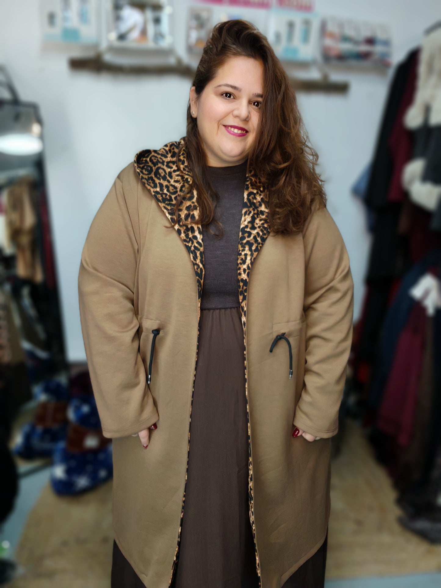 Chaqueta larga Animal