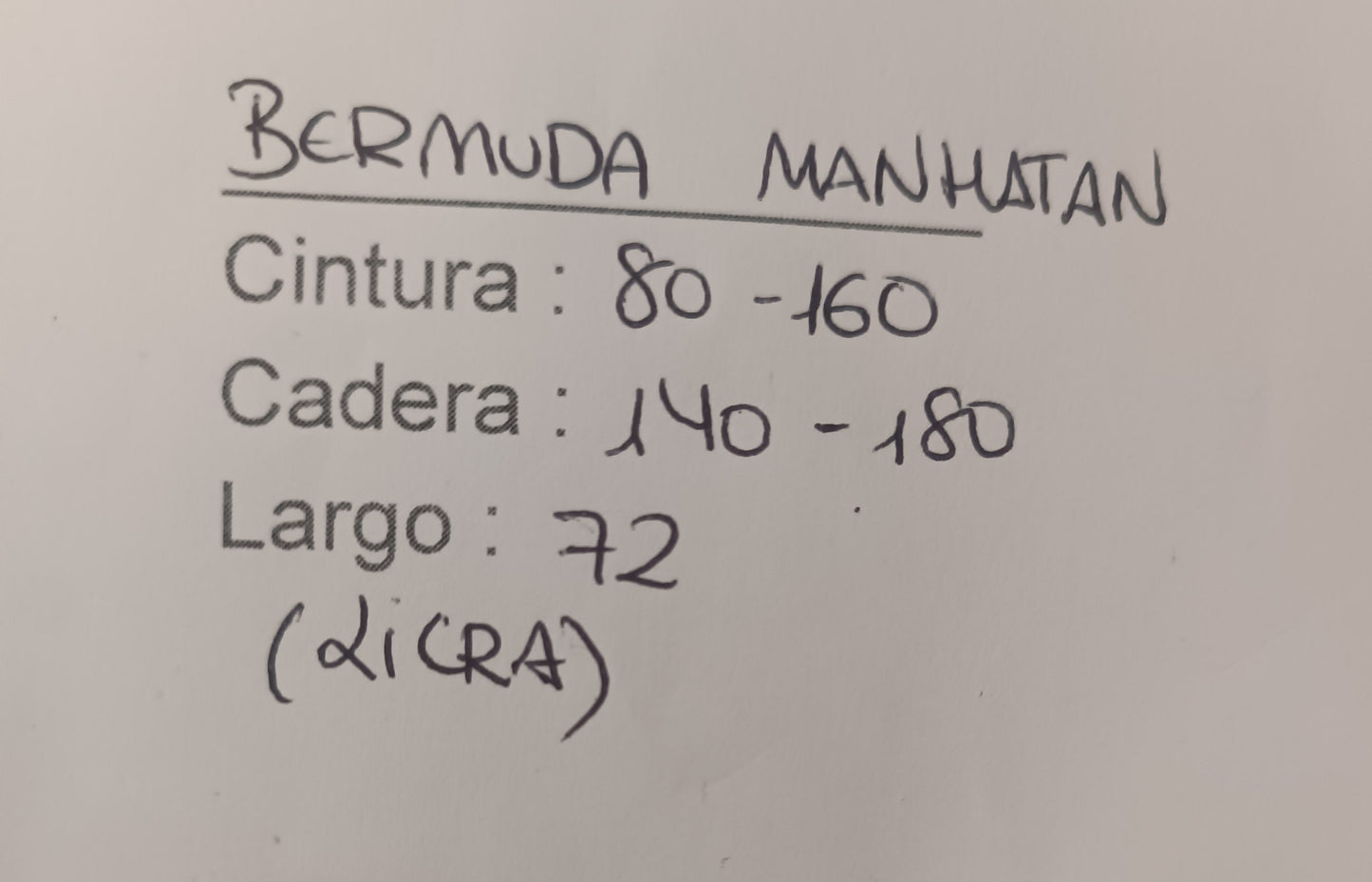 Bermudas Manhatan