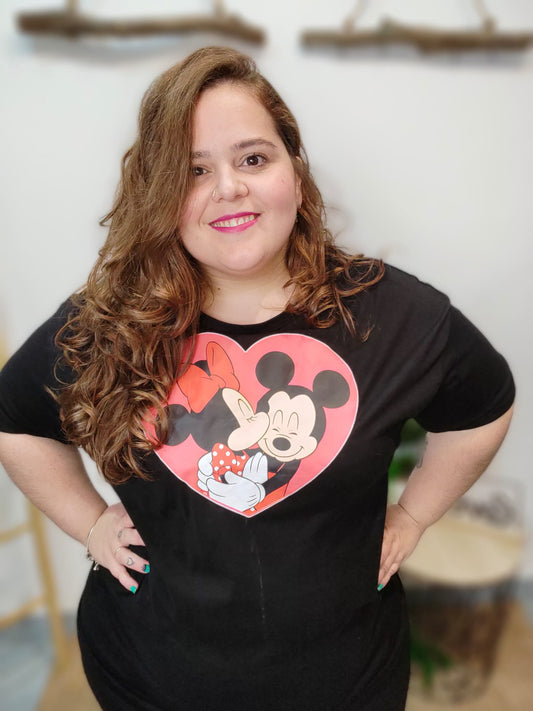 Camiseta mickey minie corazon