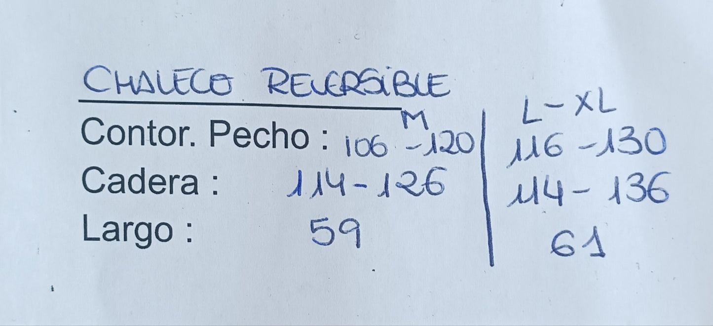 Chaleco sin mangas reversible