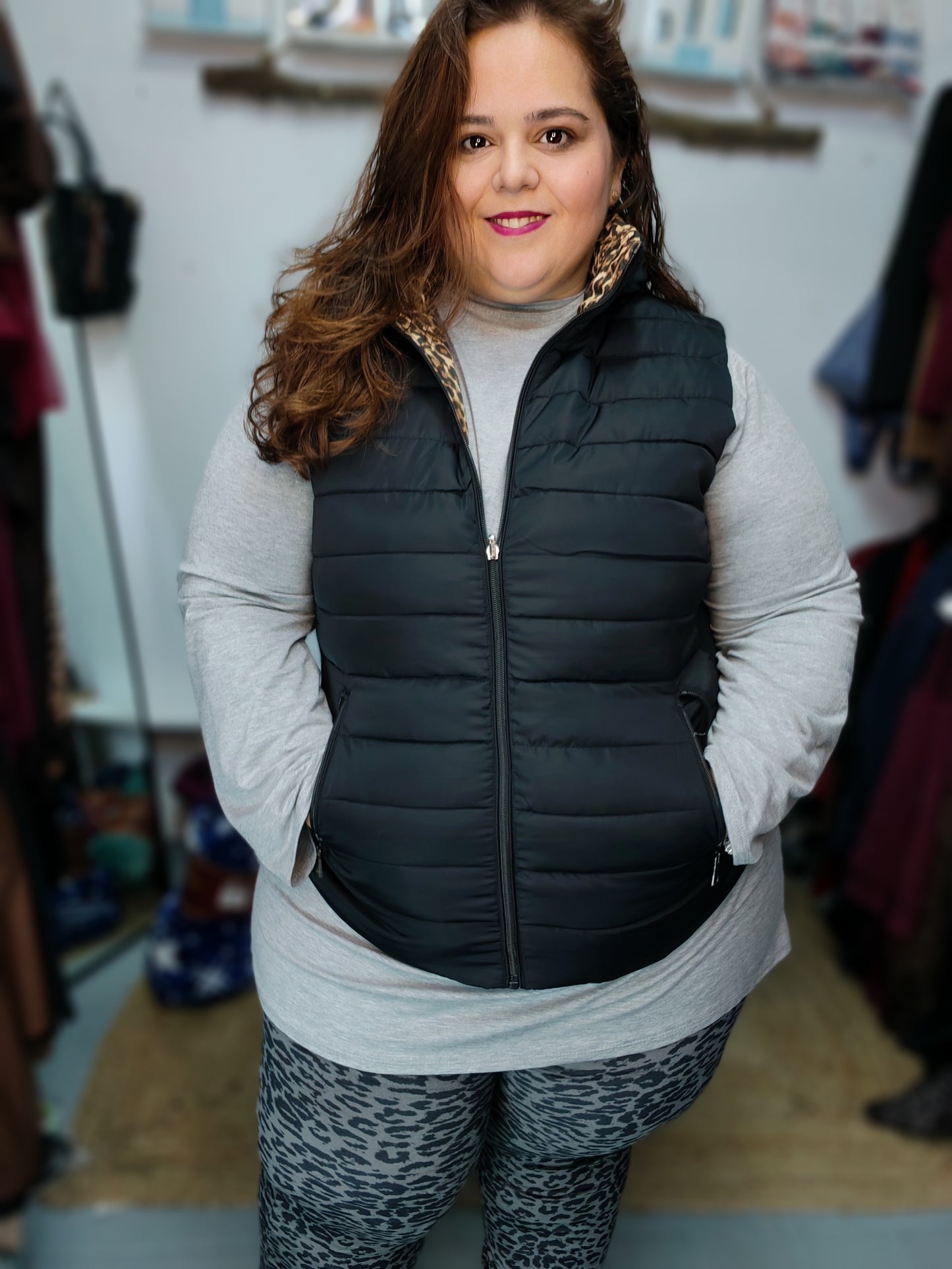 Chaleco sin mangas reversible