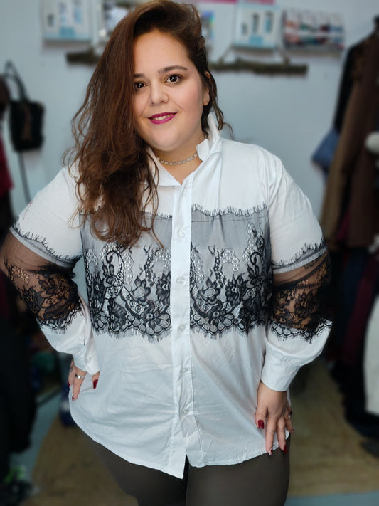 Camisa top encaje