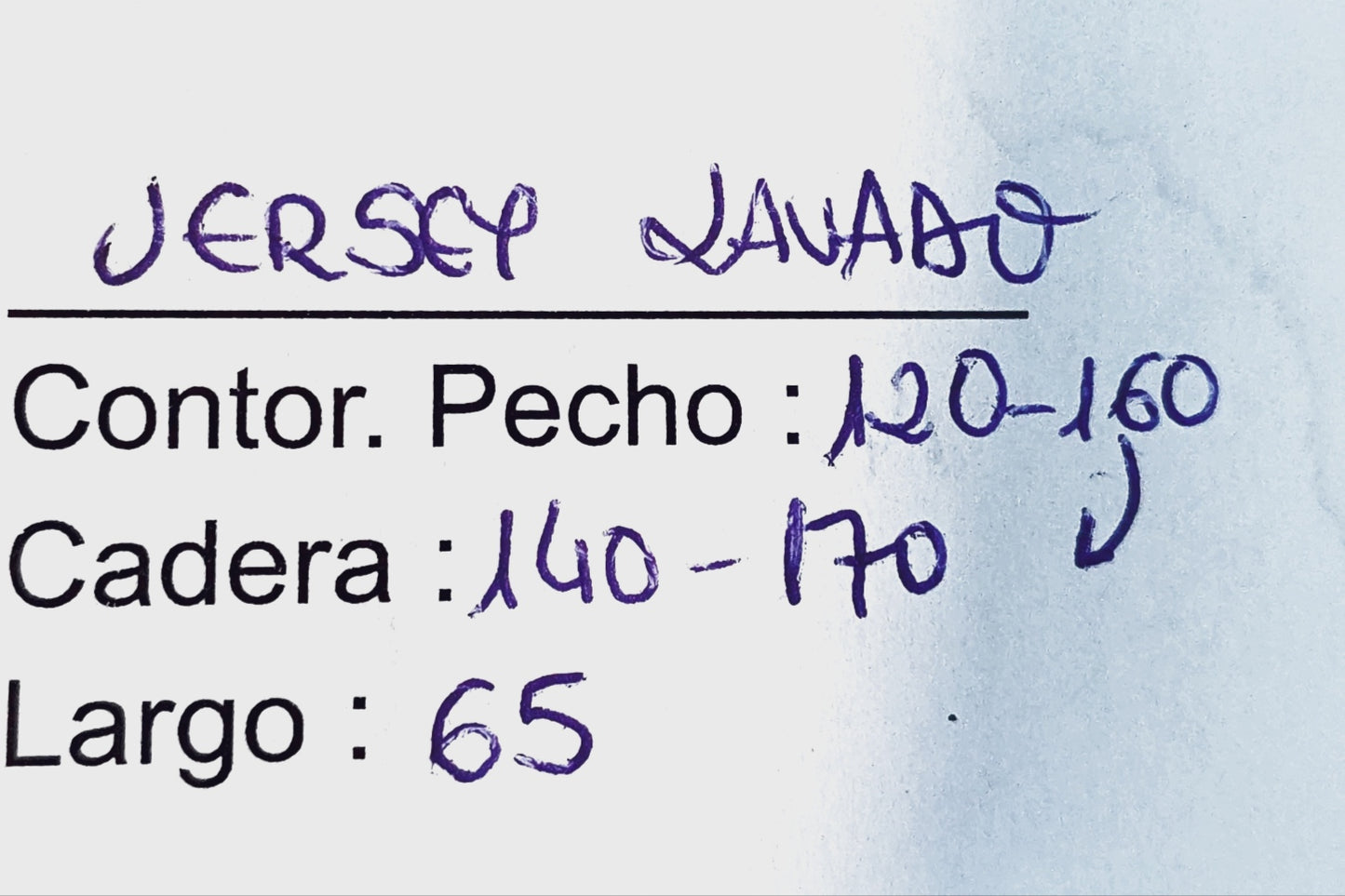 Jersey lavado
