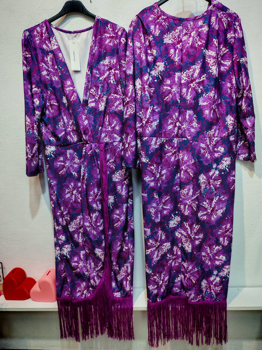 Vestido Flecos Estampado