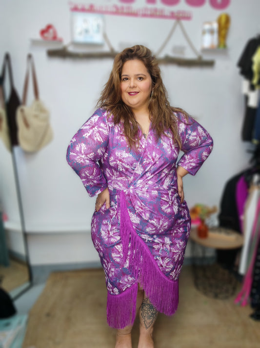 Vestido Flecos Estampado