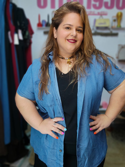 Camisa Vaquera Manga Cort