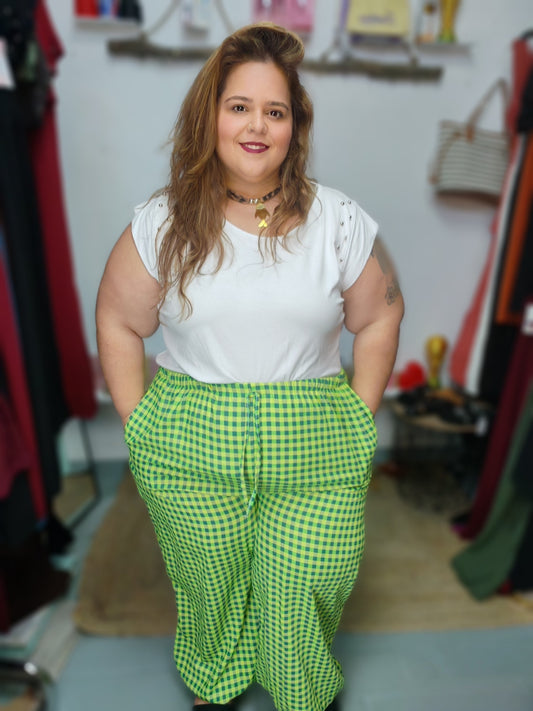 Pantalón vichy Flúor