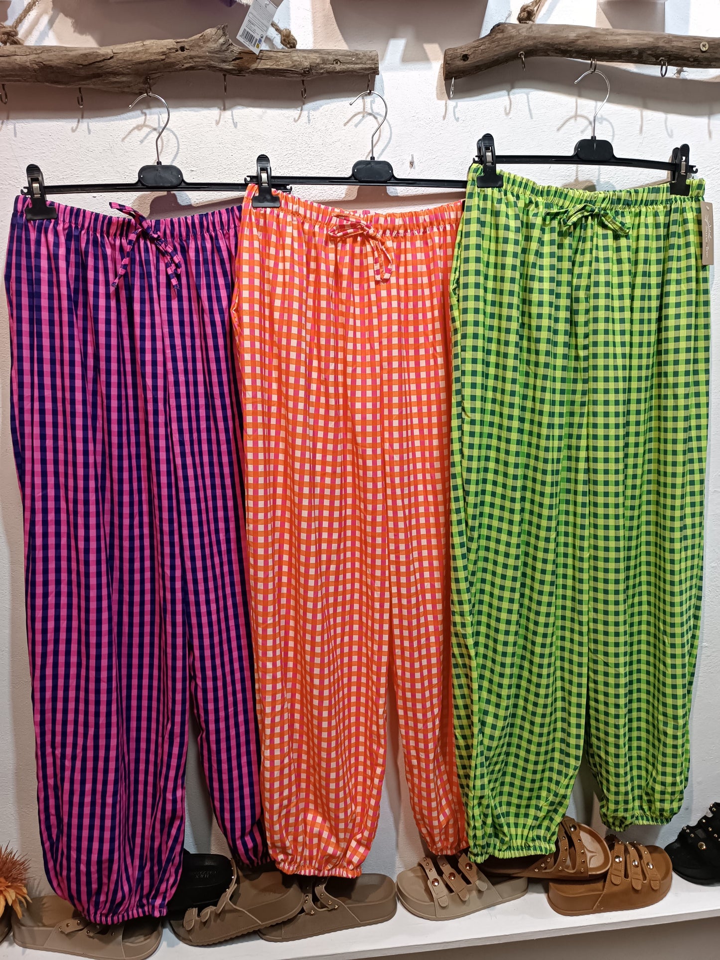 Pantalón vichy Flúor