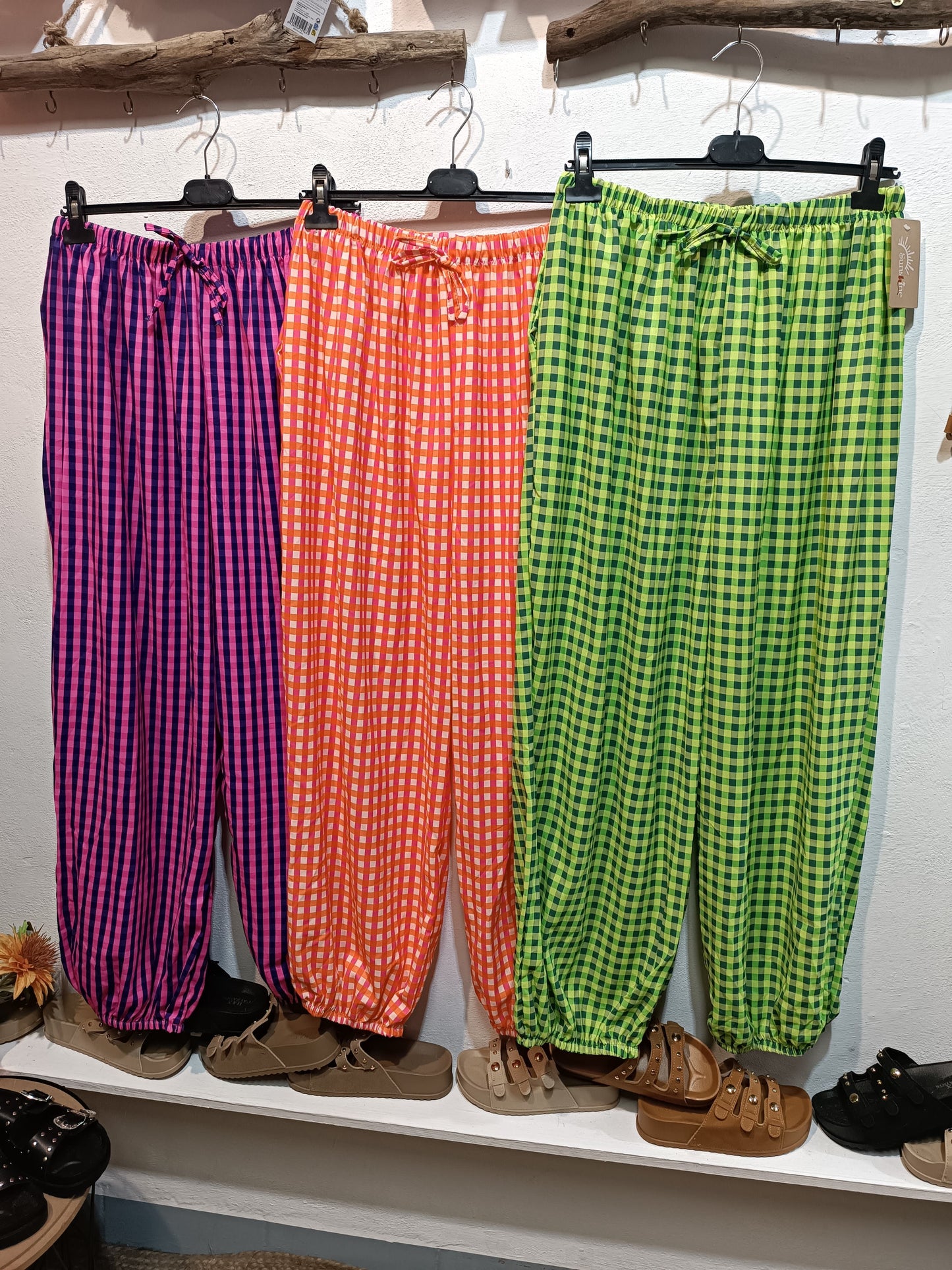Pantalón vichy Flúor