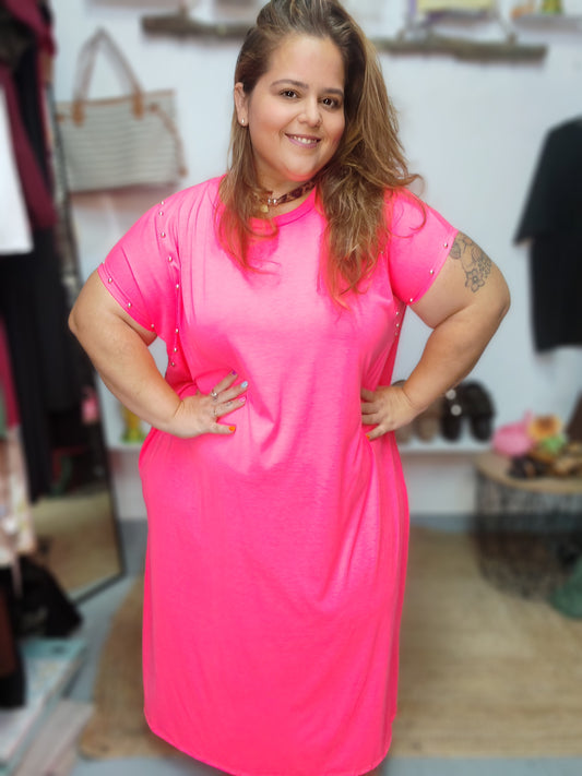 Vestido tachuelas fluor