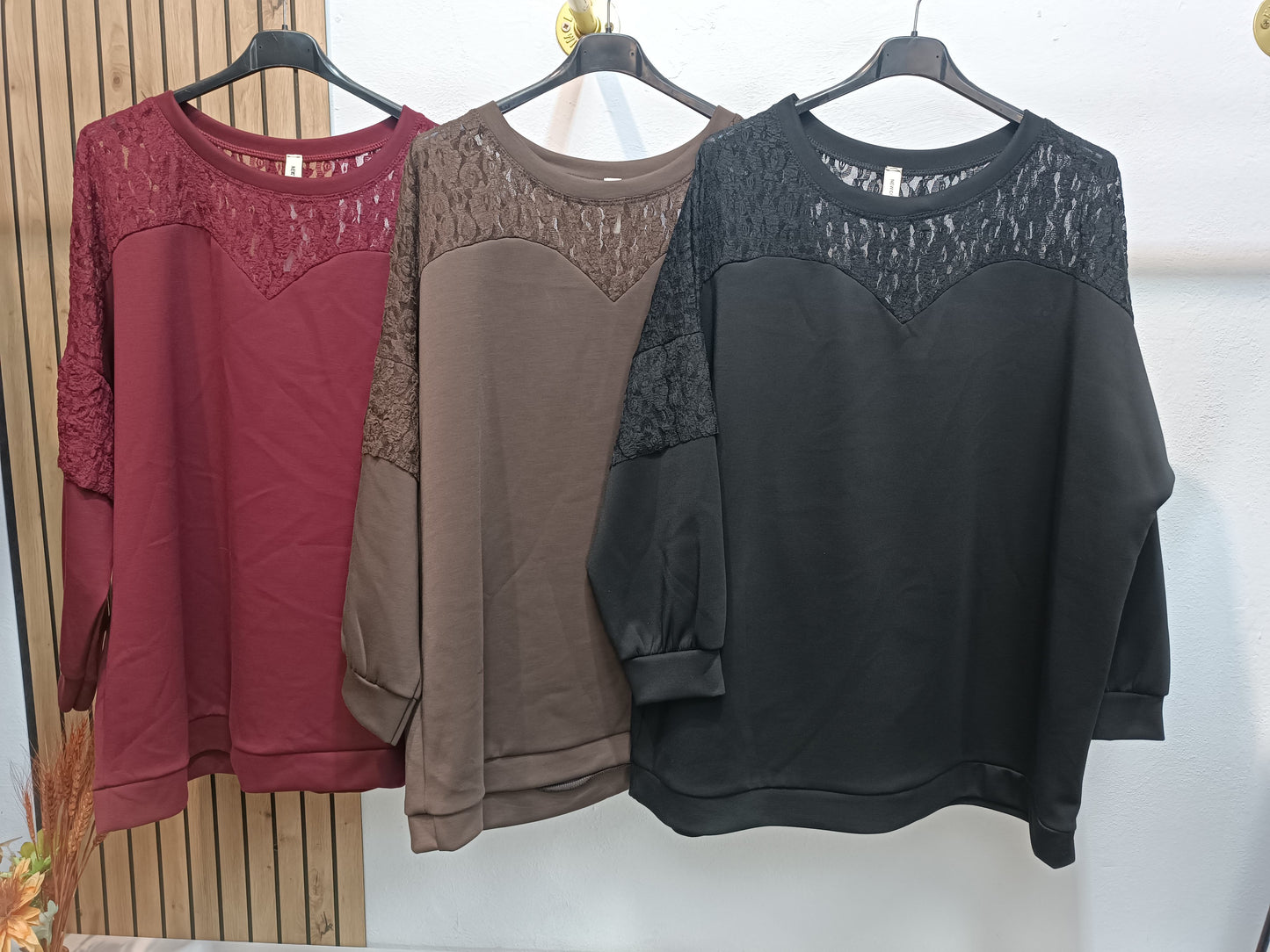 Sudadera Encaje