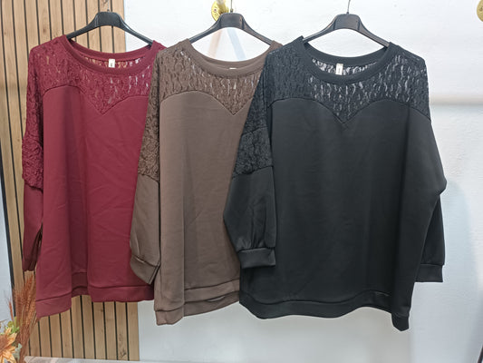 Sudadera Encaje