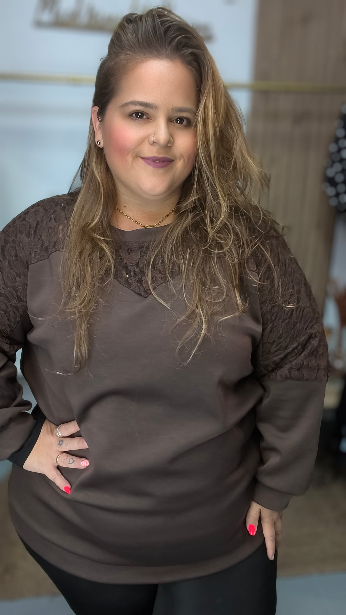 Sudadera Encaje
