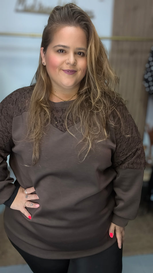 Sudadera Encaje