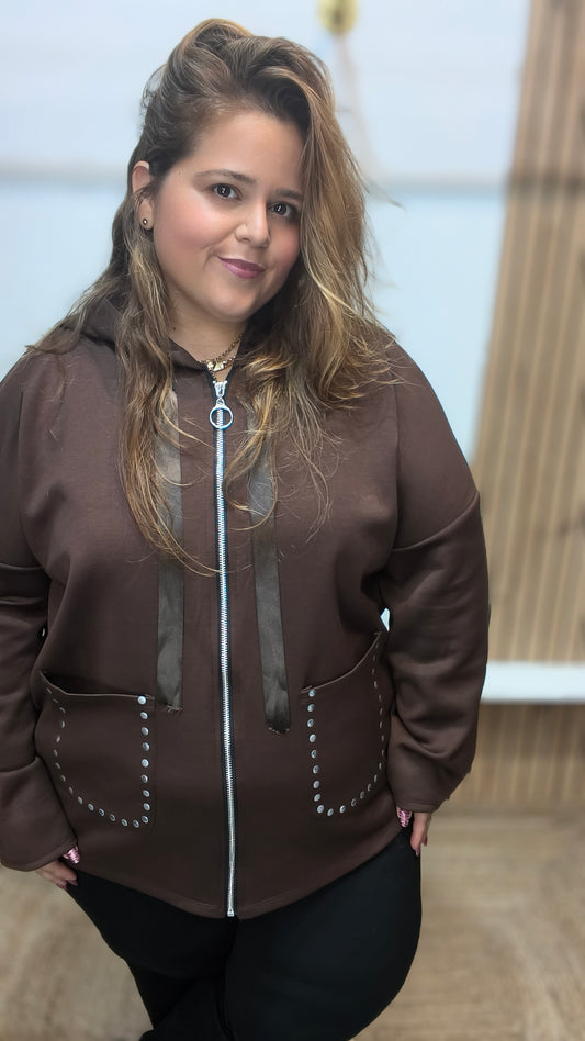Sudadera Tachuelas bolsillo