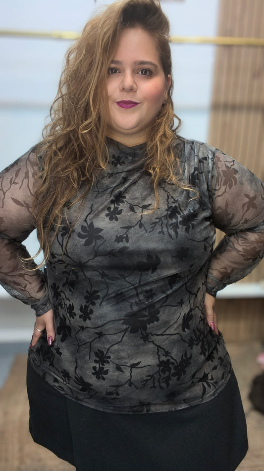 Blusa tul estampada