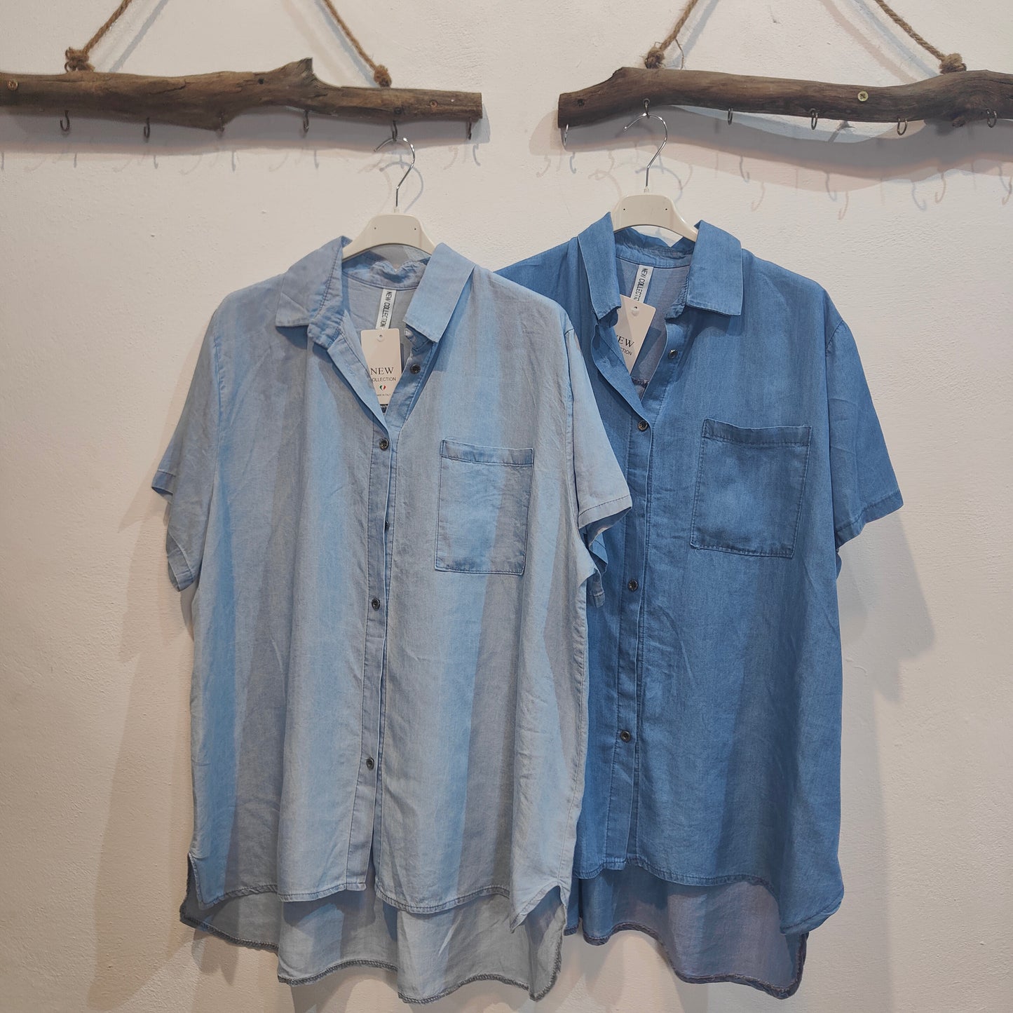 Camisa Vaquera Manga Cort