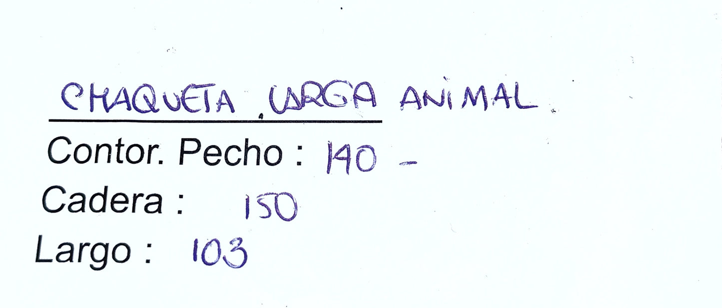 Chaqueta larga Animal