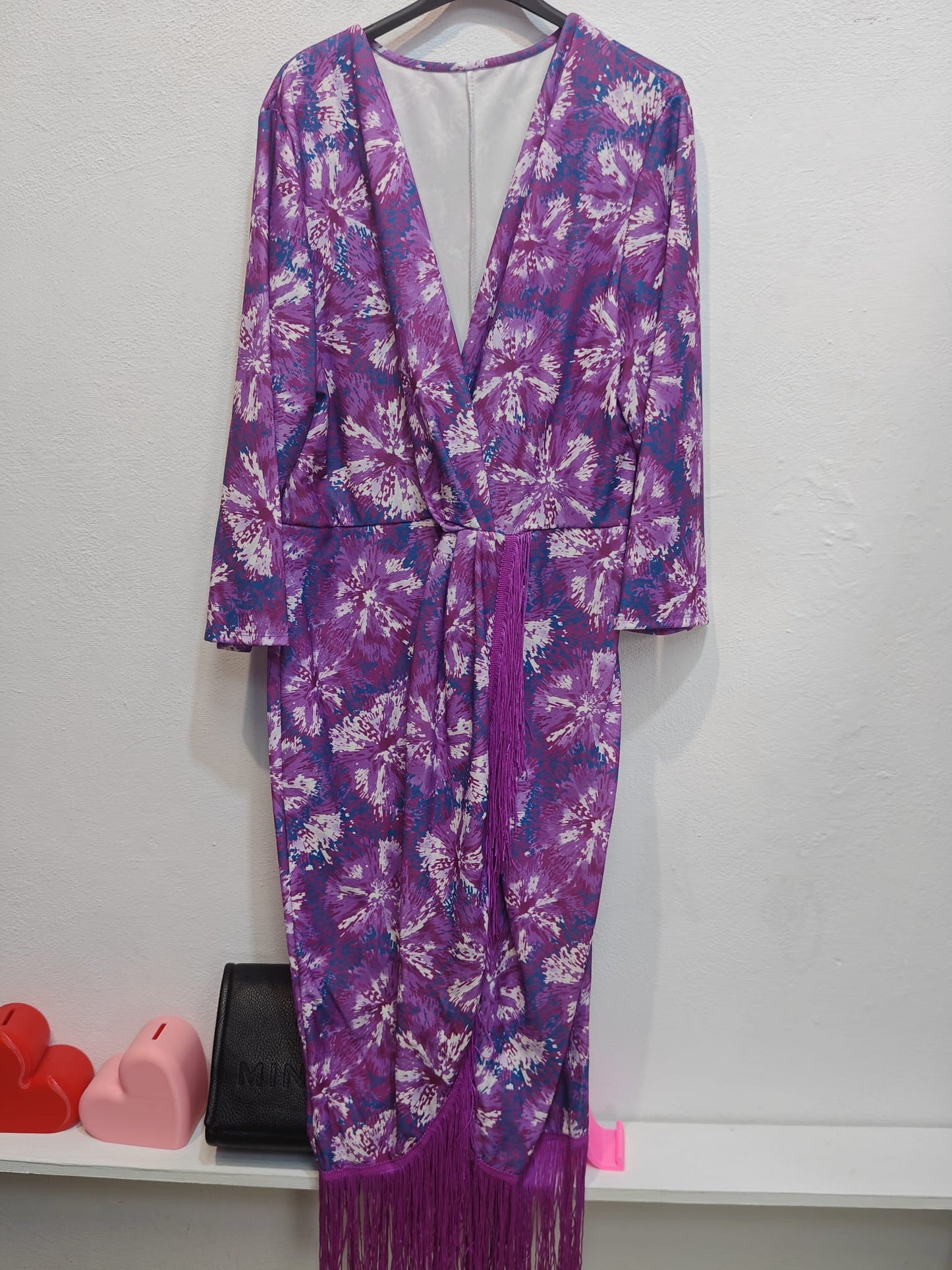 Vestido Flecos Estampado