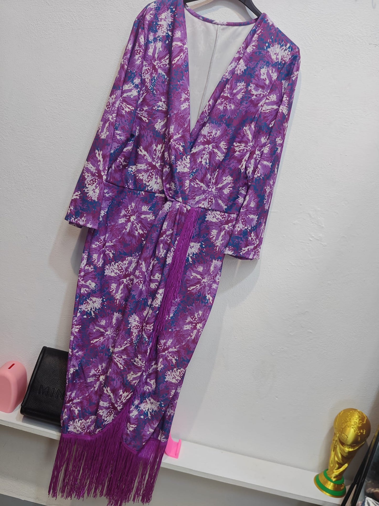 Vestido Flecos Estampado