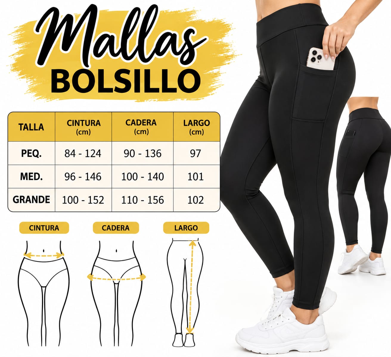 Mallas con bolsillo