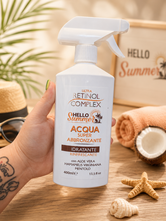 Agua bronceadora hidratante