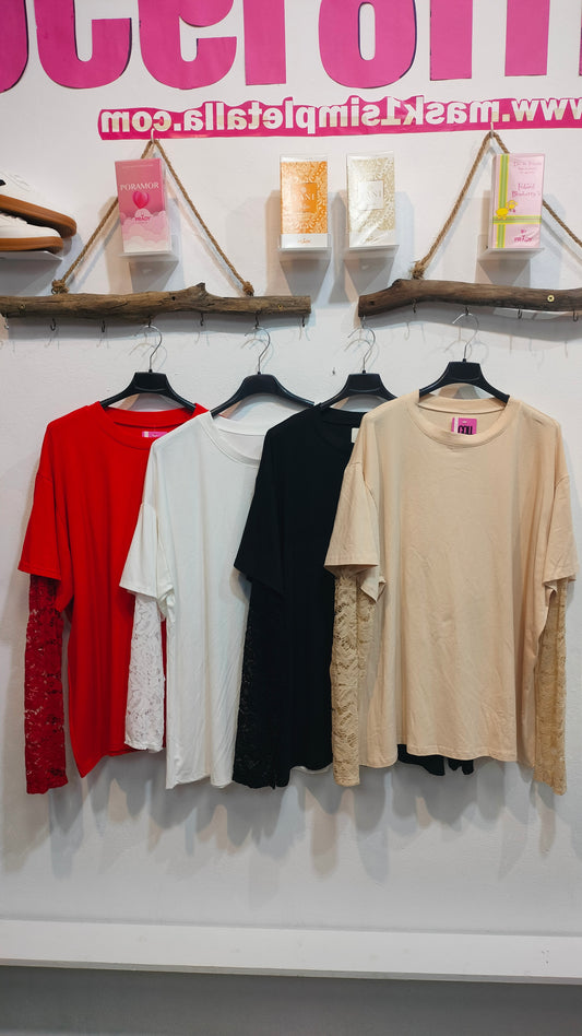 Camiseta Manga encaje