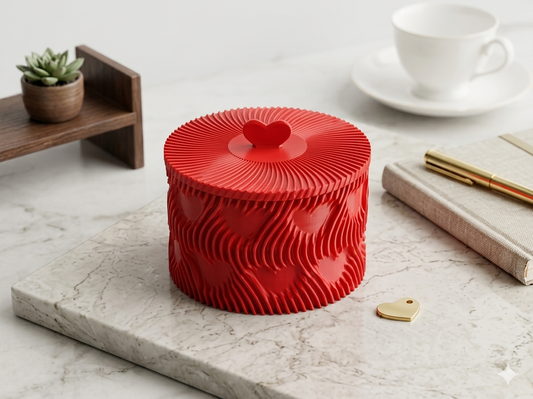 Cuenco rojo con tapadera