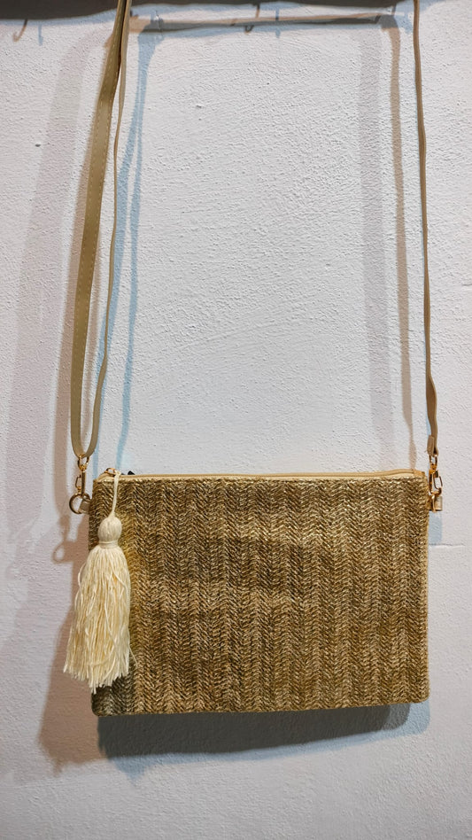 Bolso rafia dorado